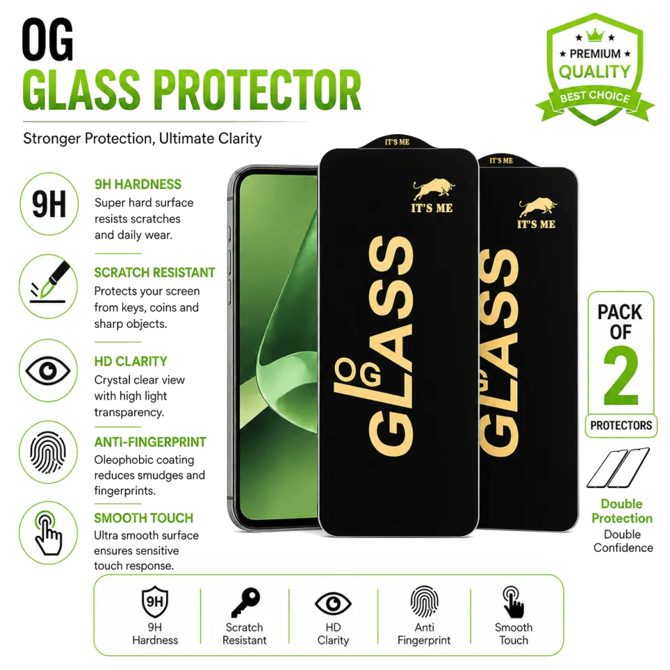 OG Glass 9H Screen Protector (Pack of 2) thumbnail 5